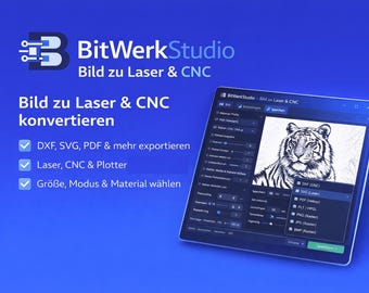 BitWerkStudio – Bild zu Laser , CNC | Bild-Konverter für Dxf Svg, Pdf, Plt/Hpgl, Png/Jpg/Bmp Software für Windows