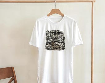 Saufen Feiern Eier Bemalen Ostern T-Shirt | Lustiges Oster Motiv | Geschenk für Osterfans | Unisex Baumwolle T-Shirt