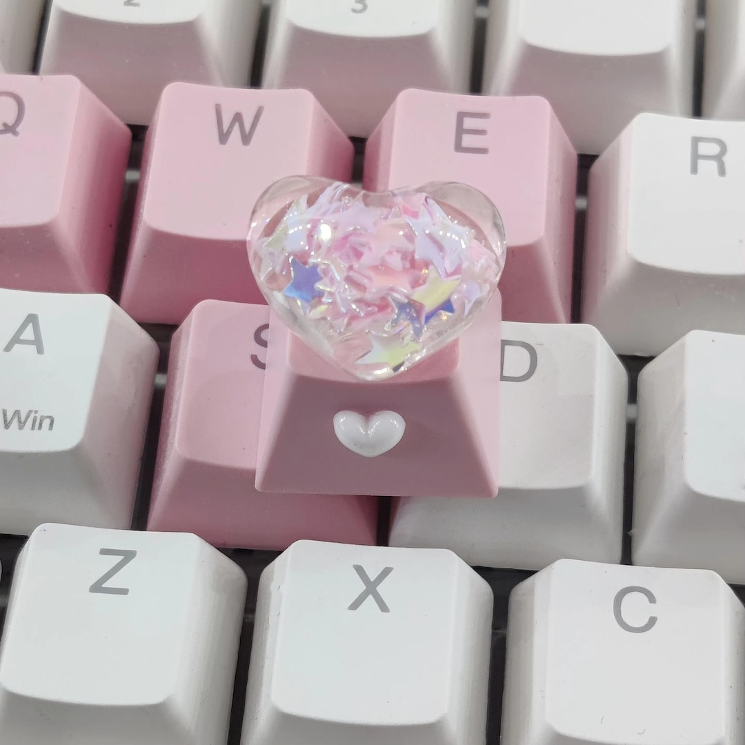 Pink, Heart, Crystal Ball, Mechanical Keycap, Cross Shaft, Single Keycap, Gift - Etsy