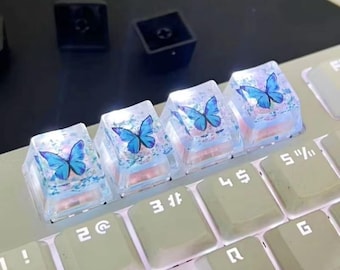 Schmetterlings-Harz-Tastenkappe, dekorative kundenspezifische Harz-Schlüsselkappe für mechanische Tastatur