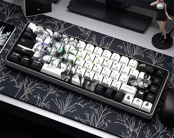 135-Key Anime Keycap Set, Cute Japanese Cartoon PBT Keycaps, Classic Profile Dye-Sub for 61/68/108 Mechanical Keyboards, Custom Keycaps