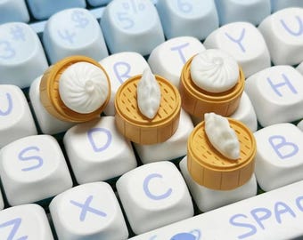 Steamed Bun Dumpling Tastenkappe - handgemachter Soem-ESC-Schlüssel für mechanische Tastatur, süßes Mädchen-Geschenk, Anime Artisan-Keycap, süße Tastenkappen