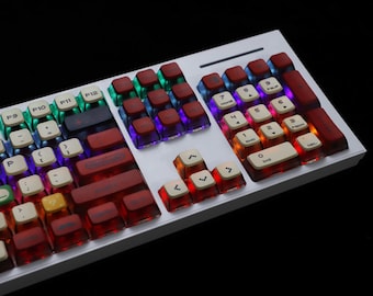 Cartoon 119-Key MDA Profile Keycaps, Shine-Through Dye Sub Custom Set for Mechanical Keyboards 61/75/87/98/104 Keys, Artisan Gaming Keycaps