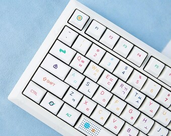 Juego de 127 teclas PBT coreanas con perfil neón, teclas para teclado mecánico RGB para juegos, teclas artesanales, compatibles con interruptores MX