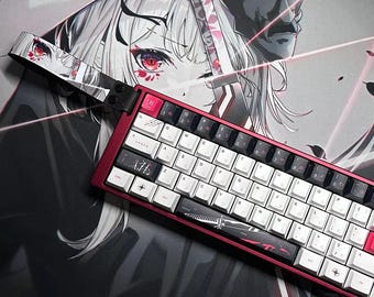 130-Key Japanese Anime Keycap Set – MX Profile PBT Dye Sublimation Keycaps for MX-Compatible Mechanical Keyboards, Custom Resin Keycaps