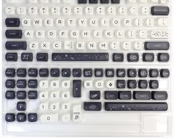 129-Key MOA Profile Keycap Set – Dye-Sub PBT Custom Keycaps for MX Mechanical Keyboards, Artisan Gaming Keycaps, keycaps set