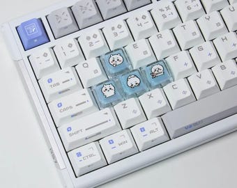 Transparent Resin Artisan Keycap, Cute Character Style Mechanical Keyboard Keycap, Custom Gaming Keycap Gift
