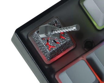 Von 3D Artisan Resin Hammer inspirierte Tastenkappe, 2-in-1 magnetische transparente ESC-Tastenkappe für mechanische Tastatur