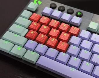 8/13 Keys Textured Keycaps | Non-Slip Replacement Gaming Keycap Set for Low Profile Mechanical Keyboard, Keyboard Caps