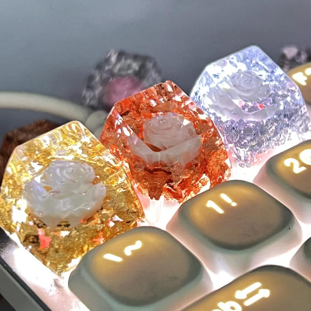 Resin Flower Keycap With Light Transmitting Design, Artisan Keycap for ...