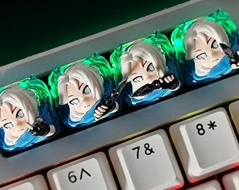 Anime Style Custom Resin Keycap with Detachable | Multi-Action Figure Artisan Keycap | Mechanical Keyboard Gift, Cartoon Character Keycaps