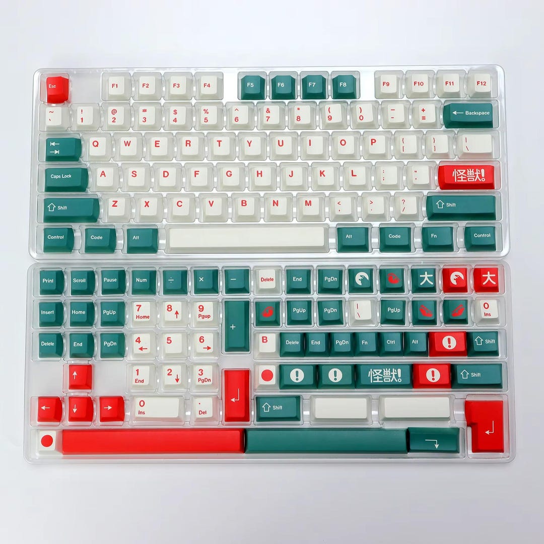 Retro Japanese Kaiju Keycap Set – Cherry Profile PBT ISO Custom Keycaps ...
