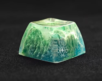 Artisan Resin Snow Mountain Tastenkappe, lichtdurchlässige Tastenkappe im SA-Höhenstil für mechanische MX-Tastatur, kompatibel mit Soem-Profilen