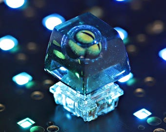 Neuheit, Handwerker, Harz, Schneeberg, Shine-Through, Flippable, Evil Eye, Mechanische Gaming Tastatur