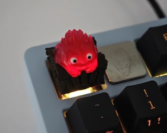 Cute Flame Demon Elf Artisan Keycap, Handmade Resin Key Cap for Mechanical Keyboard, Custom Novelty Keyboard Accessory, Anime Keycaps