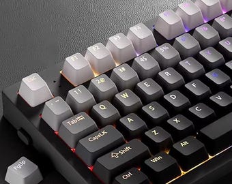 Gradient PBT Keycaps Backlit RGB Profile for Mechanical Gaming Keyboard iso Layout Compatible with MX Style Switches