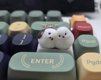 White Bird Resin Keycap – Cute 3D Cartoon ESC Key, Custom Handmade Artisan Keycap for Mechanical Keyboard, Personalized PBT Keycaps