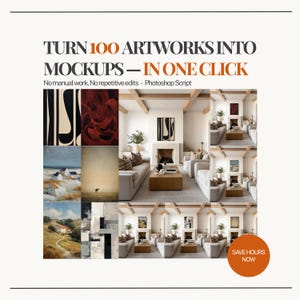 Photoshop-mockupscript, mockup-generator met één klik, tool voor batchweergave van kunst voor Etsy-verkopers