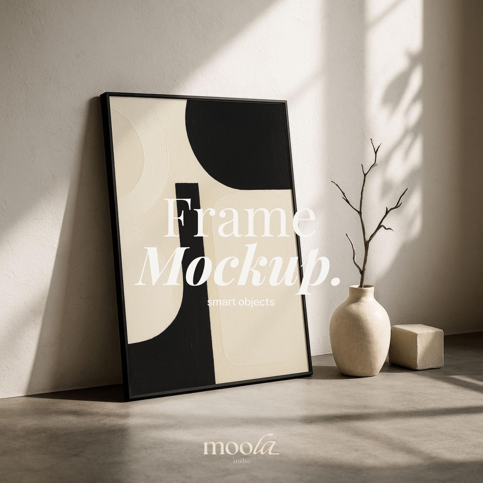 5x7 Vertical Black Thin Wood Frame Minimalist Mockup | 5:7 Neutral ...
