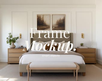 5x6フレーム2枚セットのモックアップ｜5:6屋根裏部屋のフレームモックアップPSD