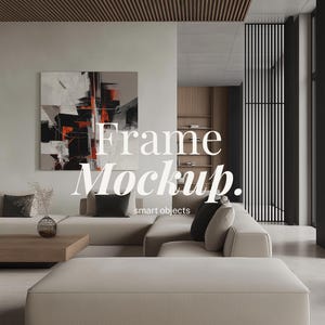 1x1 fyrkantig rammodell | 1:1 modern minimalistisk vardagsrumsmodell