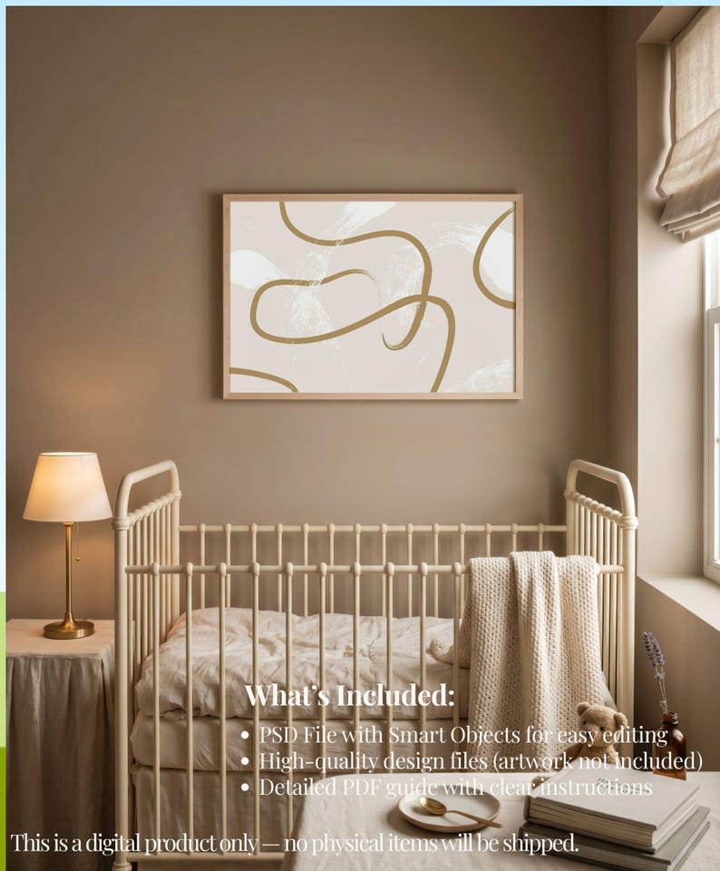 Nursery Frame Mockup PSD 3x2 Ratio | Kids Bedroom Wall Art Display ...