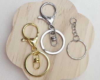 Keychain Blanks, Split Ring, Swivel, Lobster Clasp Keyrings | 2 Pieces | Gold and Silver