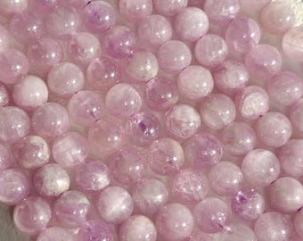 Flitsende AAA-kwaliteit natuurlijke lavendel kunzite ronde kraalstreng - niet geverfd | 6 mm | Echte losse halfedelstenen edelsteen
