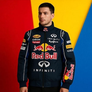 Red Bull F1 Racing Jacket Embroidered Motorsport Bomber Streetwear for Formula 1 Fan