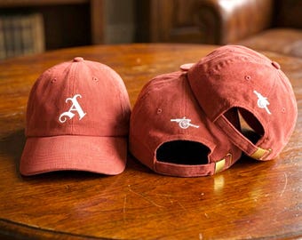 Gunners White Cannon Embroidery  Corduroy Cap: Arsenal Football Fan Retro Vintage Style Gift