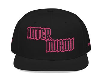 Inter Miami Snapback Hat, Embroidered Cap, Miami Soccer Fan Gift