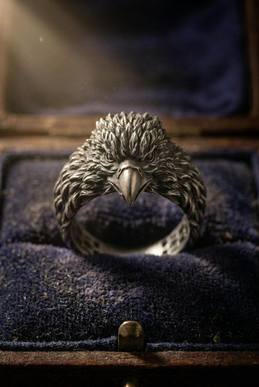 Eagle Head Silver Ring Bird of Prey Statement Ring Mens Wildlife ...
