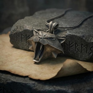 Witcher School of the Cat Medallion -Sterling Silver Tiger Pendant Necklace