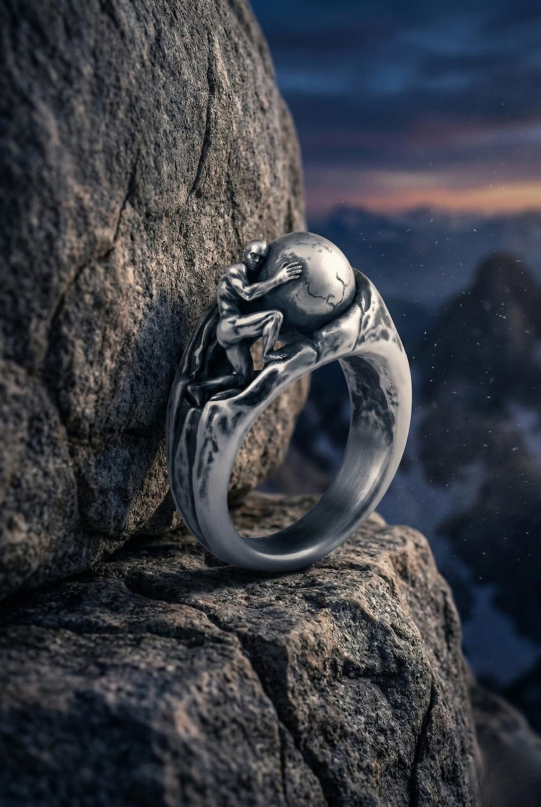 Mythology Rings Sisyphus Boulder Ring Greek Mythology Statement Ring - Etsy