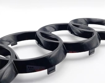 275mm x 95mm A3 A4 A5 A6 A7 AUDI front rings (Honeycomb) grille emblem badge glossy black 8P0853605