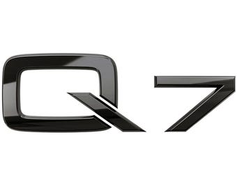 Q7 Rear Model Name Emblem Sticker Badge Glossy Black Logo for AUDI
