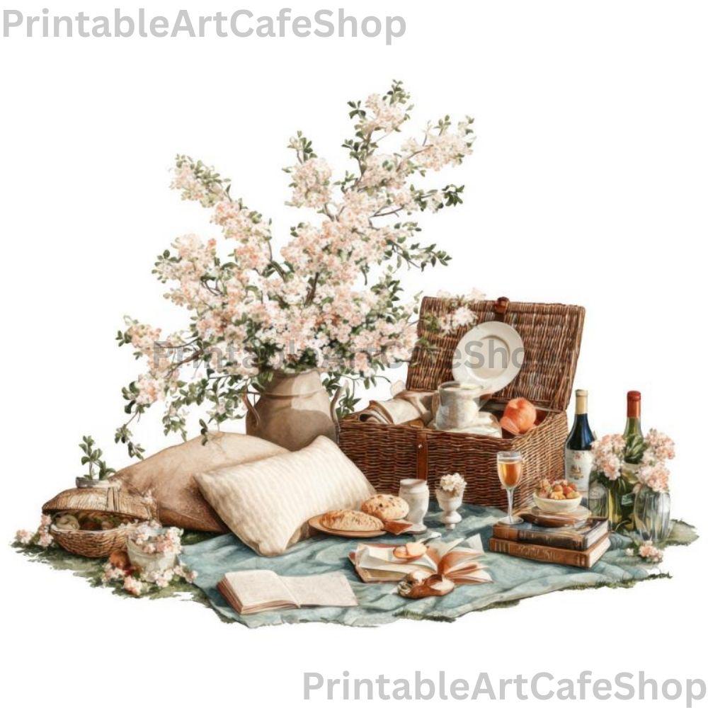 Spring Picnic Graphics Spring Picnic Clipart Watercolor PNG Transparent 4000px Outdoor Table ...