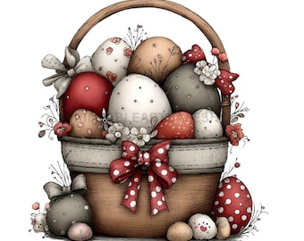 Whimsical Easter Clipart Watercolor PNG Transparent 300DPI Spring Gnome Bunny Holiday Graphics