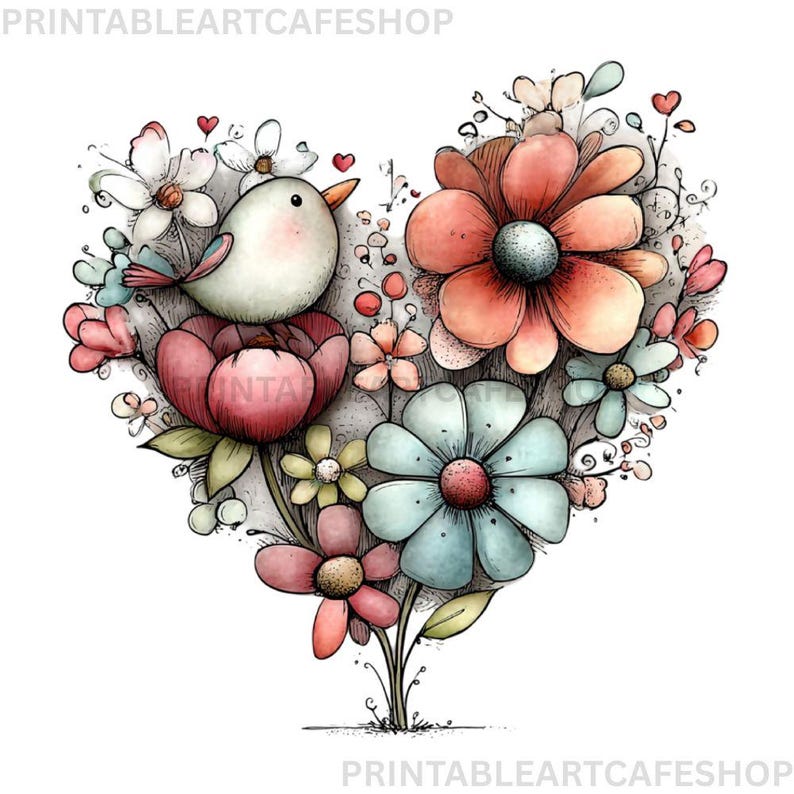 Hearts Valentines Day Clipart PNG Bundle Watercolor Love Graphics ...