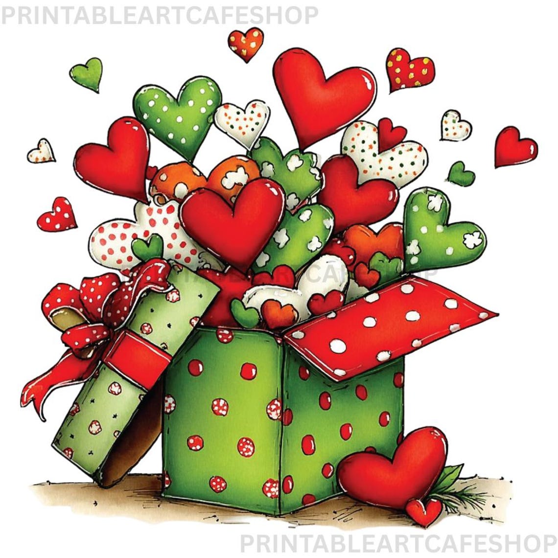 Valentine Gift Box Clipart Romantic Present Illustration Watercolor PNG ...