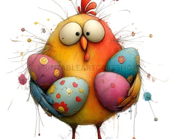 Whimsical Easter Chick Clipart Watercolor PNG Pastel Spring Chicken Illustrations