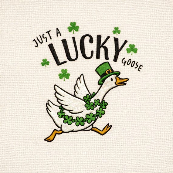 Lucky Goose St Patrick's Day Embroidery Design (Dst Pes Jef Exp)