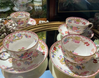 Vintage Minton X Birks Bone China Set – Square Cake Plate, Trio