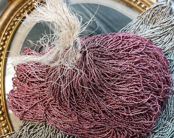 Antique Pink Metallic Glass Beads: French Seed Beads (10g)