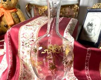 Antique Gold-Decorated Enamel Ribbon Garland Vase