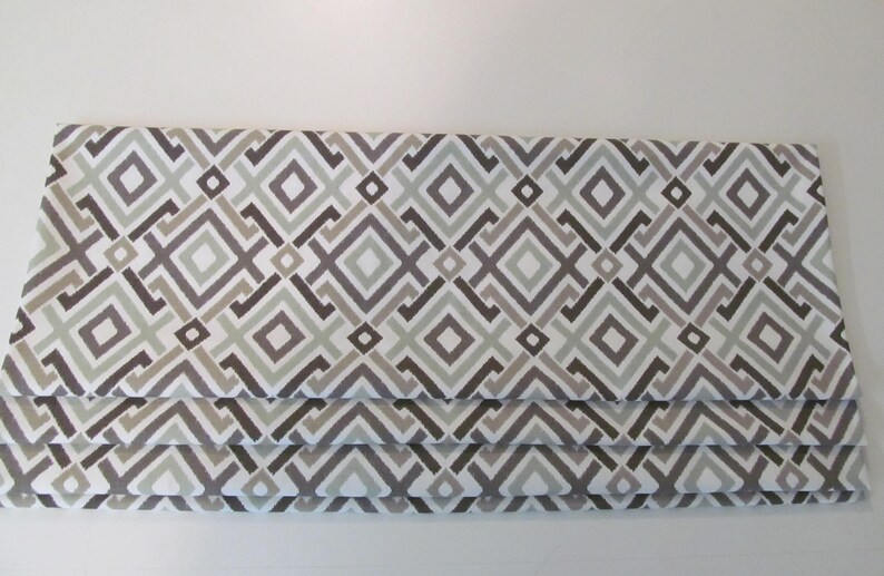 Faux Roman Shade/ Lined Roman Valance/ Ikat Diamonds Etsy
