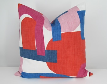 Designer  Pillow Cover/ Two Colors Choice/ Mid Century Modern Geometric/ Accent Throw Pillow/ Lumbar Pillow by Robert Allen/ #307