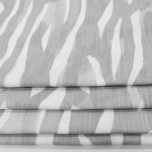 Gray and White Faux Roman Shade/ Lined Stationary Roman Shades/ Storm-White Mock Valance/ Custom Sizing Available! #426