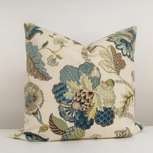 Jacobean Floral Pillow Cover/ Decorative Farmhouse Throw  Pillow/ P. Kaufmann Finders Keepers 4 Color Options Available!#197