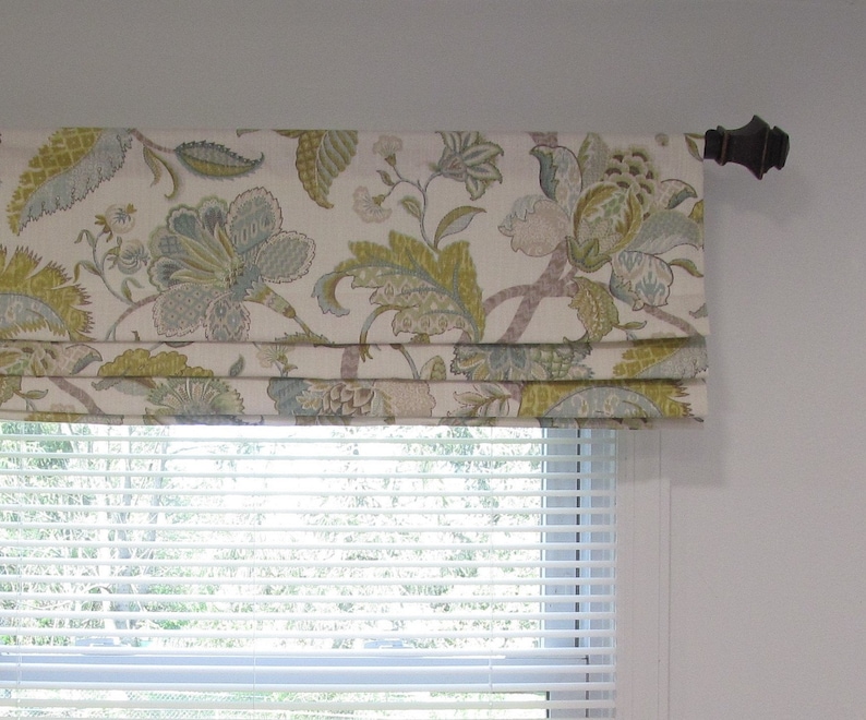 Faux Roman Shade/ Jacobean Floral Mock Valance/ Fake Roman Etsy